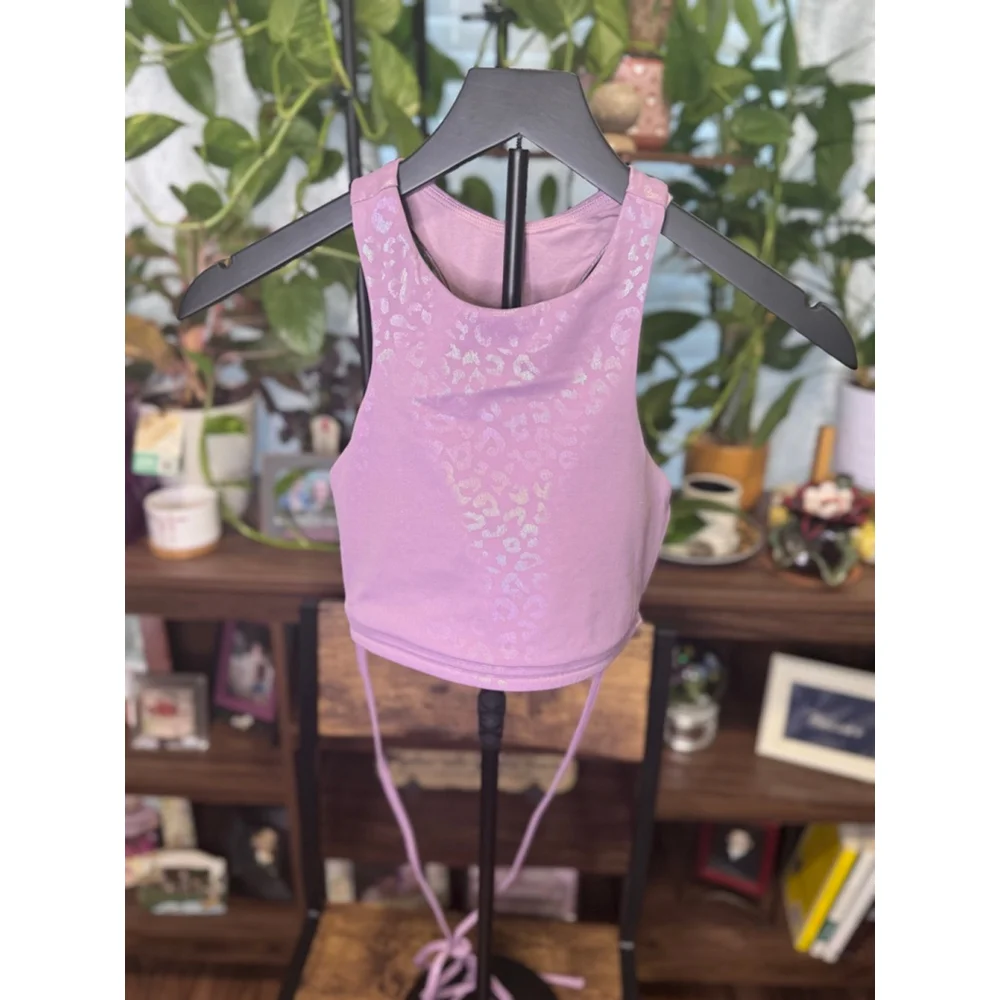 Women's Werk Lavender Iridescent Tie Bra Top XS